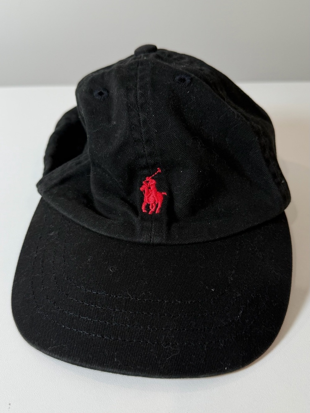 Polo Ralph Lauren Black Kids Cap with Red Pony Logo